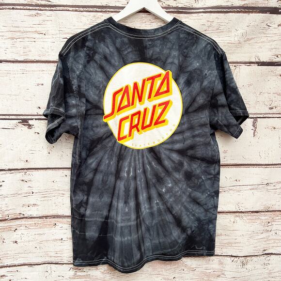 SANTA CRUZ Other Dot Black Tie Dye T-Shirt Sz L - Picture 3 of 3
